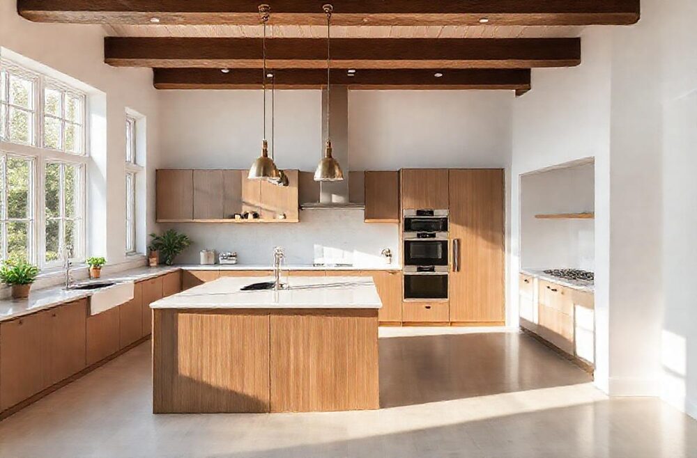 A bright contemporary kitchen photographed for a property listing