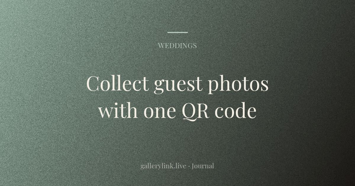 QR card for collecting and sharing wedding photos