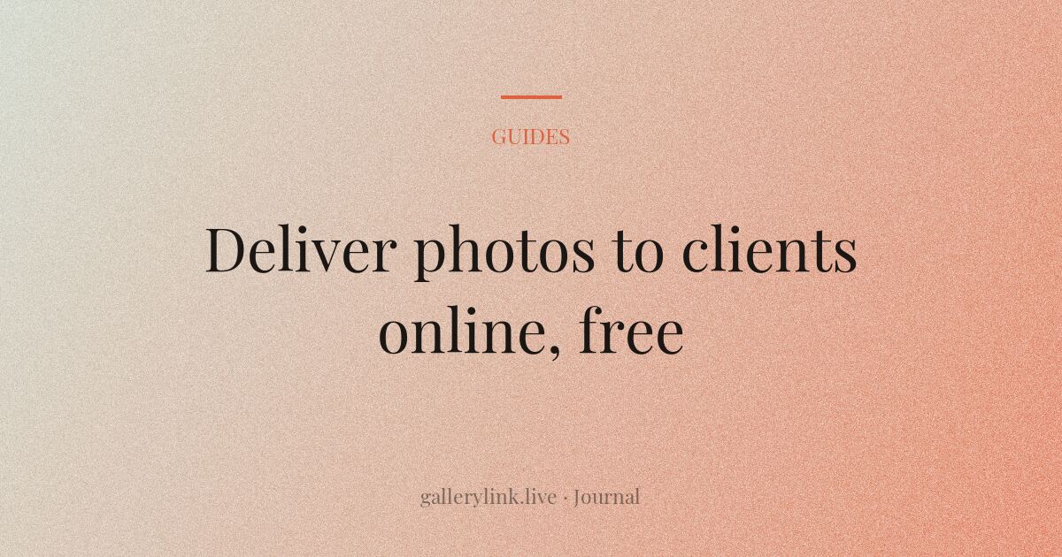 How to Deliver Photos to Clients Online for Free